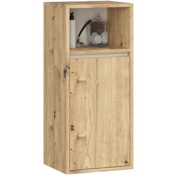 Подвесной шкафчик для ванной VAMI W35, 1 дверца, коричневый/бежевый, 35 × 80 × 30 см