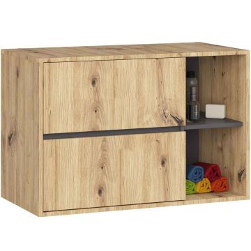 Навесной шкаф для ванной комнаты VAMI W90, 2 ящика, многоцветная, 90 × 60 × 45,5 см