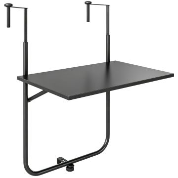 Подвесной балконный столик Outsunny 62x60x85,5 см, черный.