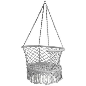 Hanging hammock chair, Grey/sand, 80 × 138.5 × 80 cm