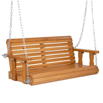 Hanging garden bench, 2 chains, 120 × 62 × 49 cm