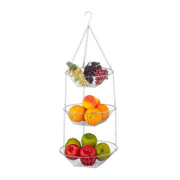 Piekārts augļu statīvs Relaxdays, 3 līmeņi, Ø 28 × 73 cm