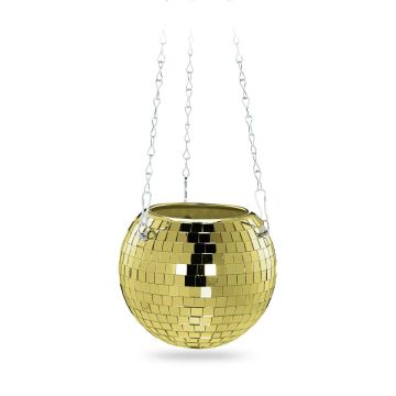 Piekarināms puķu pods Relaxdays „Disco“, zelta/sudraba, 13 × 15 cm
