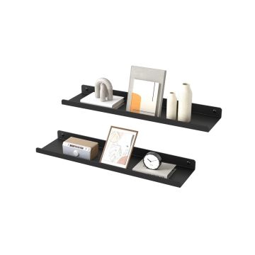 SONGMICS Hanging Shelves, 3 pcs, Black, 40 × 2.5 × 10 cm