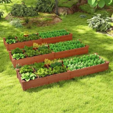 Raised bed, 2 planters, 228 × 62 × 25 cm