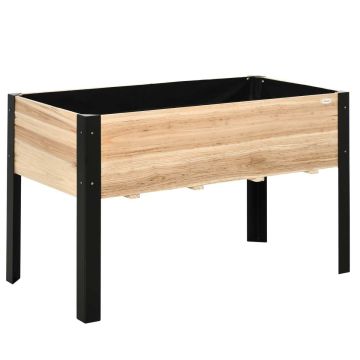 Приподнятая грядка Outsunny 120x60x74 см, светло-коричневая/черная.