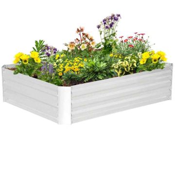 Поднятая грядка Outsunny 120x90x30см, серебристого цвета