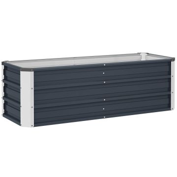Приподнятая грядка Outsunny 125x47x40 см, темно-серая/белая.