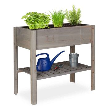 Paaugstināta dobe Relaxdays 10026321.0, ar plauktu, 88 × 80 × 43,5 cm