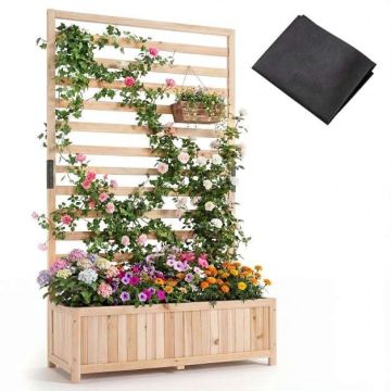 Raised bed with trellis, 90 × 34 × 150 cm