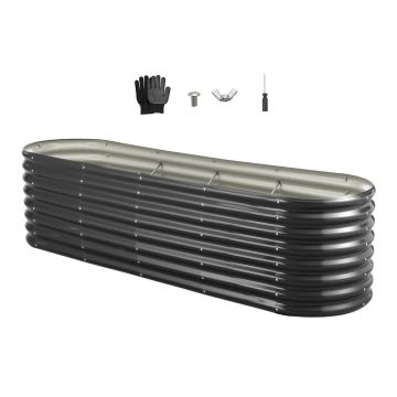Paaugstinātā dobe VEVOR GM61003-240X60X57CM, 12 stiegrojuma stieņi, Pelēka, 240 × 60 × 60 cm