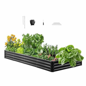 Paaugstinātā dobe VEVOR GM61010-240X120X28CM, Pelēka, 240 × 120 × 290 mm