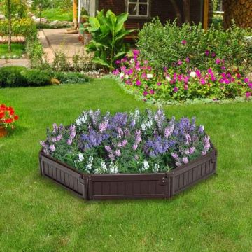 Raised garden bed, Brown, 123 × 123 × 21 cm