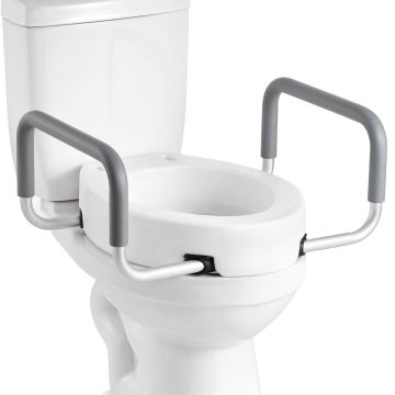 Paaugstināts tualetes sēdeklis VEVOR SC7060NA-L-4, ar diviem roku balstiem, 560 × 499 × 245 mm