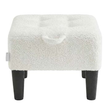 SONGMICS footstool, Cream and black, 40 × 32 × 26 cm