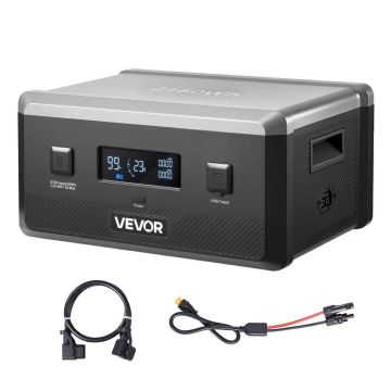 Papildu akumulators VEVOR Q2400BP, 2160 Wh, Melna/pelēka, 38,7 × 27 × 19,6 cm