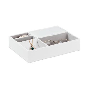 Органайзер для украшений Relaxdays, 4 открытых и 1 отделение с крышкой, 25,5 × 5 × 18,5 см