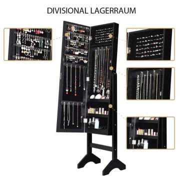 Jewelry cabinet, 19 hooks, 5 rows and 3 shelves, 2.5 × 33.5 × 152.9 cm