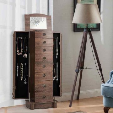 Jewelry cabinet, 7 drawers, 36.83 × 22.86 × 97.79 cm