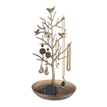 Rotaslietu statīvs Relaxdays 10041341_259, Zelta krāsas, 16 × 30 × 15 cm