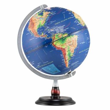 World globe, with LED lighting, 31.8 × 31.8 × 44.5 cm