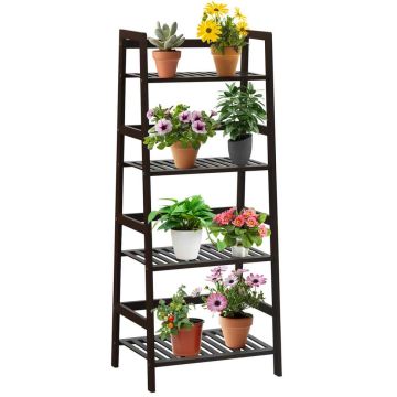 Bamboo shelf, 4-tier, 48.3 × 114.3 × 31.8 cm