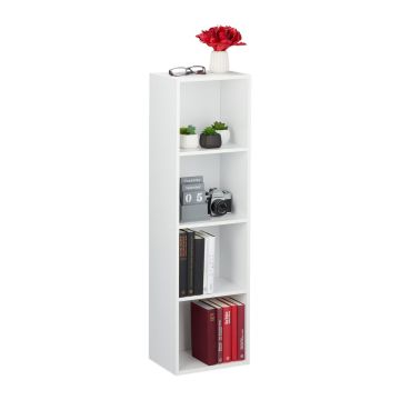 Отдельно стоящий книжный стеллаж Relaxdays 10029593.0, 4 отделения, 30 × 106 × 23 см