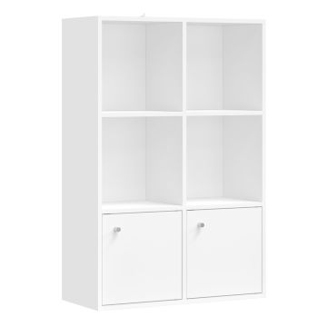 Grīdas grāmatu plaukts VASAGLE LBC33WT, 3 durtiņas, 65,8 × 97,8 × 29 cm