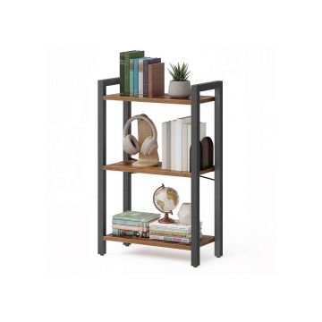 VASAGLE shelf unit, 4 shelves, Brown/black, 40 × 76.4 × 24 cm