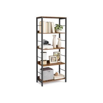VASAGLE free-standing shelf, 5-tier, Brown/black, 60 × 144 × 30 cm