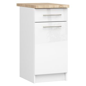 Напольный кухонный шкаф AKORD OLIWIA S40, 1 дверца и 1 ящик, белый, 40 × 85 × 46 см
