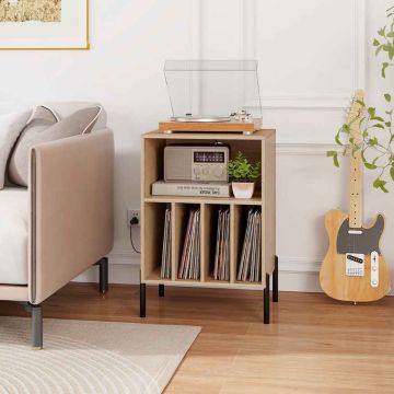 Freestanding TV stand for turntable, 2 sockets, 2 USB and 1 Type-C port, 53 × 78.5 × 45 cm