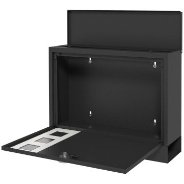 Почтовый ящик Homcom 36,5x11,5x29см, черного цвета