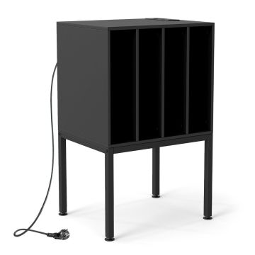 Turntable stand, 4 open sections, with charging station, 50 × 40 × 81 cm