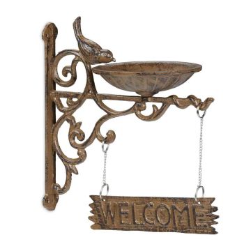 Putnu dzirdinātava Relaxdays 10026396.0, sienas, dzirdinātava un barotava, 13,5 × 27 × 23,5 cm
