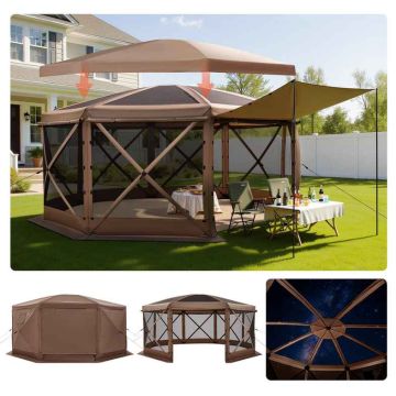 Lapene ar sietu VEVOR, 8 malas, 12–15 personām, 4,57 × 4,57 × 2,2 m