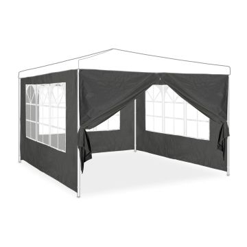Paviljona sānu paneļi Relaxdays “Gazette” 10035877.0, 4 gab, Pelēki, 200 × 300 cm