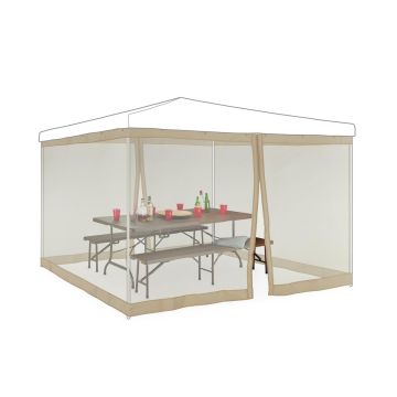 Paviljona kukaiņu tīkls Relaxdays 10035879.0, 2 sānu daļas, Smilšu, 3 × 3 m