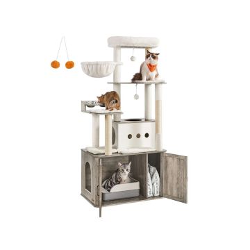 Когтеточка для кошек 80x49x170 см., белая/светло-коричневая