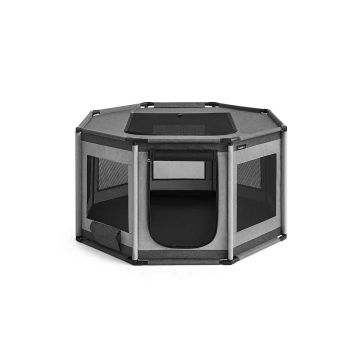Восьмиугольный манеж для собак 112 x 112 x 62 см, серый