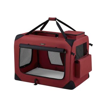Сумка для перевозки собак 91x63x63 см., красно-черная