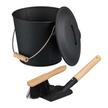 Pelnu spainis Relaxdays 10050426.0, 4,5 l, ar lāpstiņu un birsti, 21,5 × 26 × 22 cm