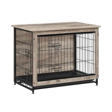 Клетка для собак 82,5x56x64 см., черная/светло-коричневая