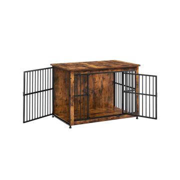 Клетка для собак 98x65x69 см., коричнево-черная