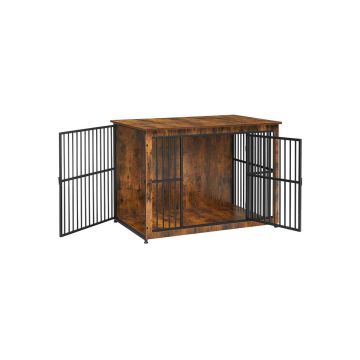 Клетка для собак 110x76x82см., коричнево-черная
