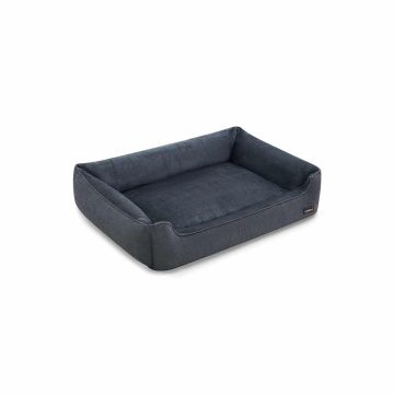 Большая лежанка для собаки с приподнятыми краями 120 x 90 x 30 см, темно-серая