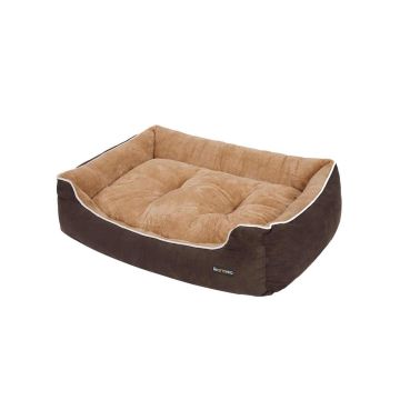 Лежанка для собаки с бортиком 110 x 75 x 27 см, коричневая