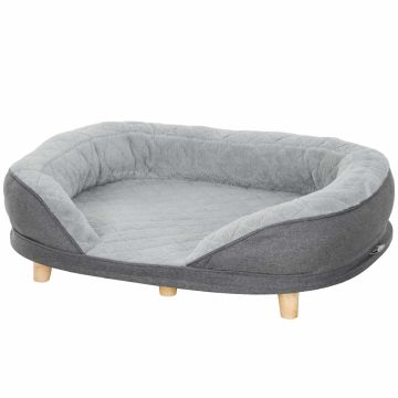 Suņu guļvieta PawHut 90x78x25cm, pelēkas/gaiši brūnas krāsas