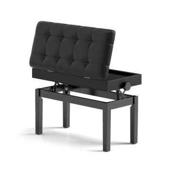 Piano bench, 2-seater, 76 × 48–58 × 36 cm