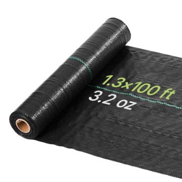 Nezāļu barjeras audums VEVOR, 1 gab, Melna, 0,4 × 30,5 m